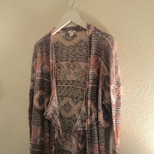 Printed open cardigan